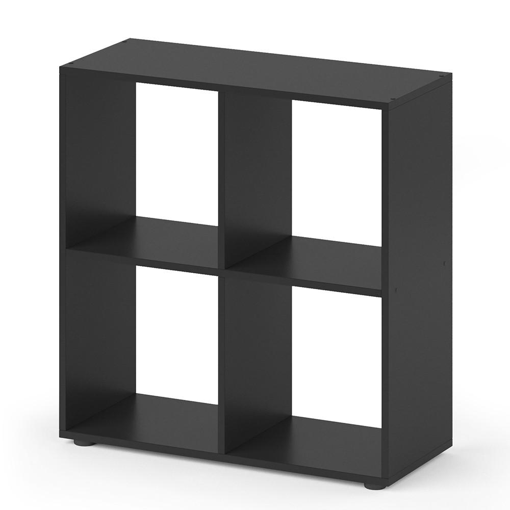RAUMTEILER Tetra Schwarz 72.6 x 72 cm - Schwarz, Holzwerkstoff (72.6/72/29cm) - Vicco