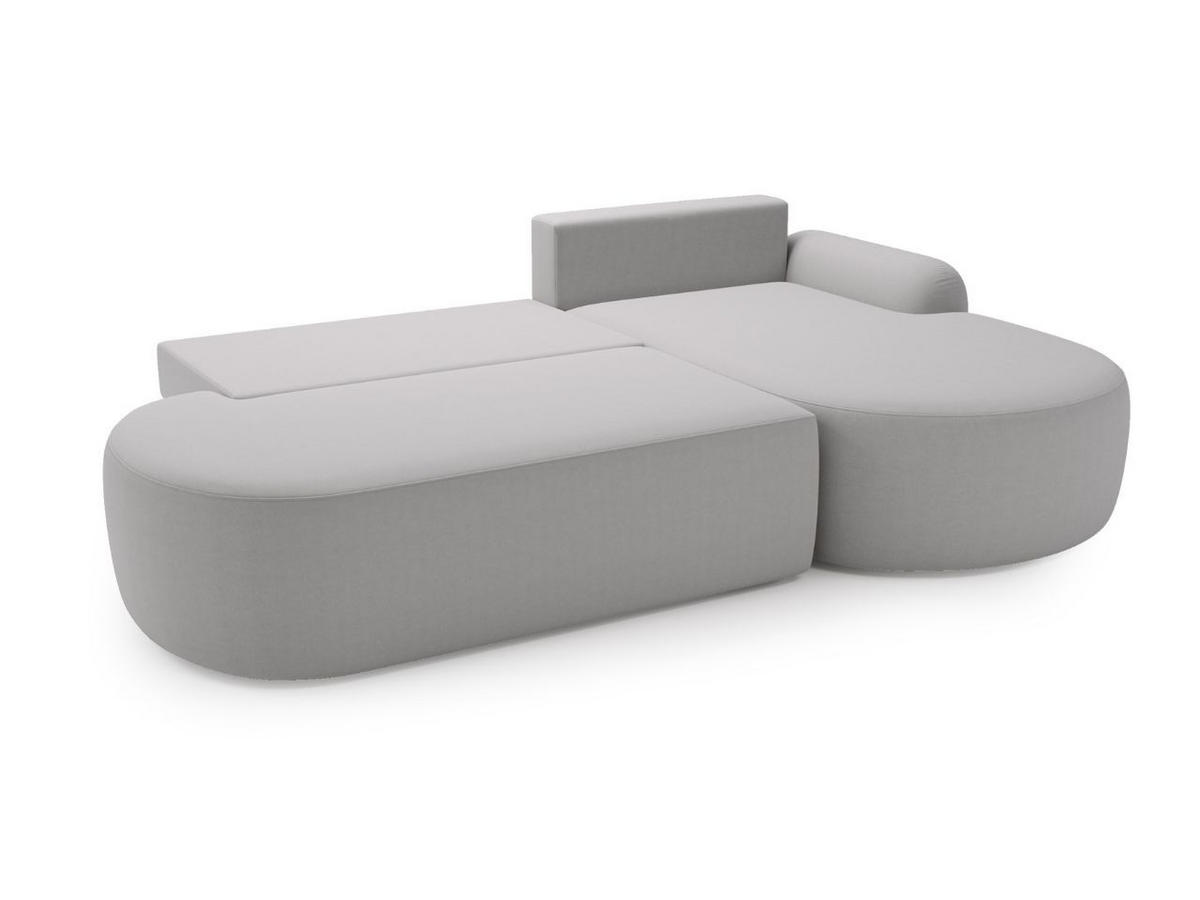 ECKSOFA Aurio O Bouclé-Stoff Grau Rechts - Grau, Holz/Textil (271/177cm) - Graingold