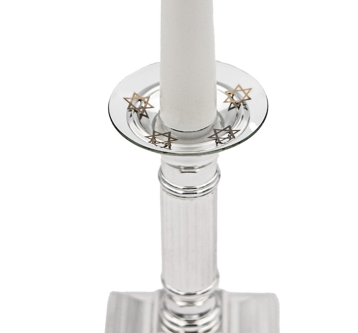 GLAS-KERZENMANSCHETTE (Bobeches) "Davidstern" für Kerzen bis Ø 25 mm - Transparent, Paraffin (7/0.2/7cm) - Holfeuer Crystal Design