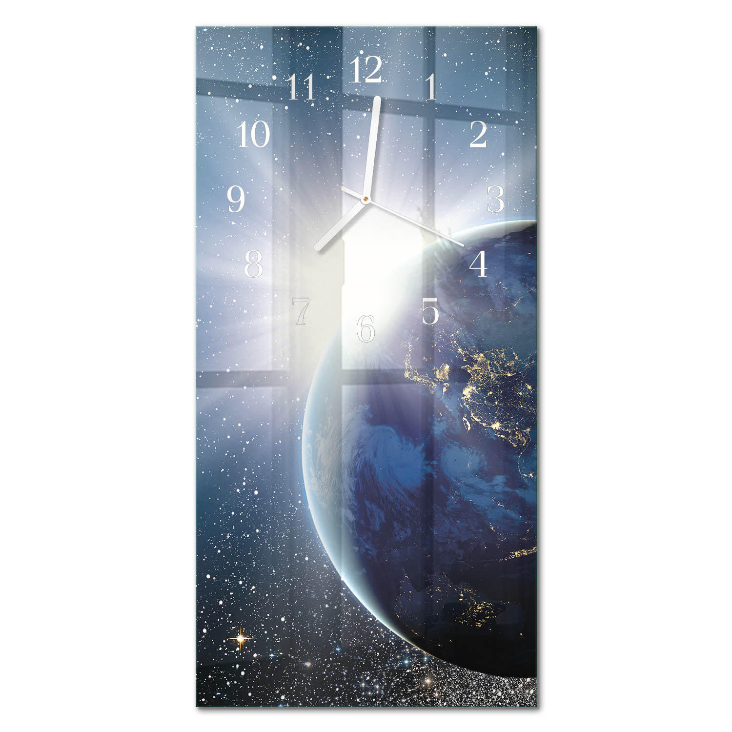 WANDUHR 30x60 cm - Frau - Blau, Glas (30/60/0.4cm) - TULUP