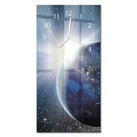 WANDUHR 30x60 cm - Frau - Blau, Glas (30/60/0.4cm) - TULUP
