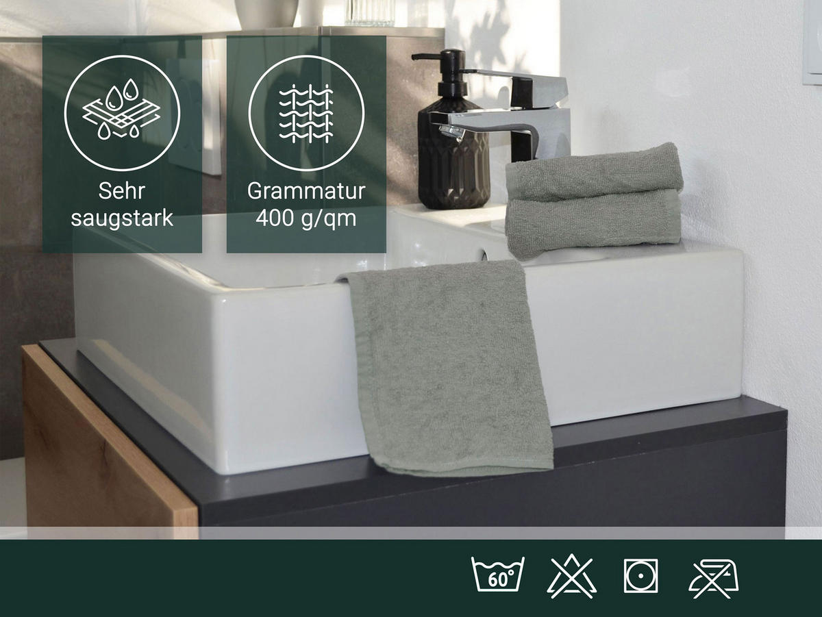 SEIFTÜCHER, 10er-Set, 30x30 cm, 100% Baumwolle, Grau - Hellgrau, Textil (30/30cm) - Zollner