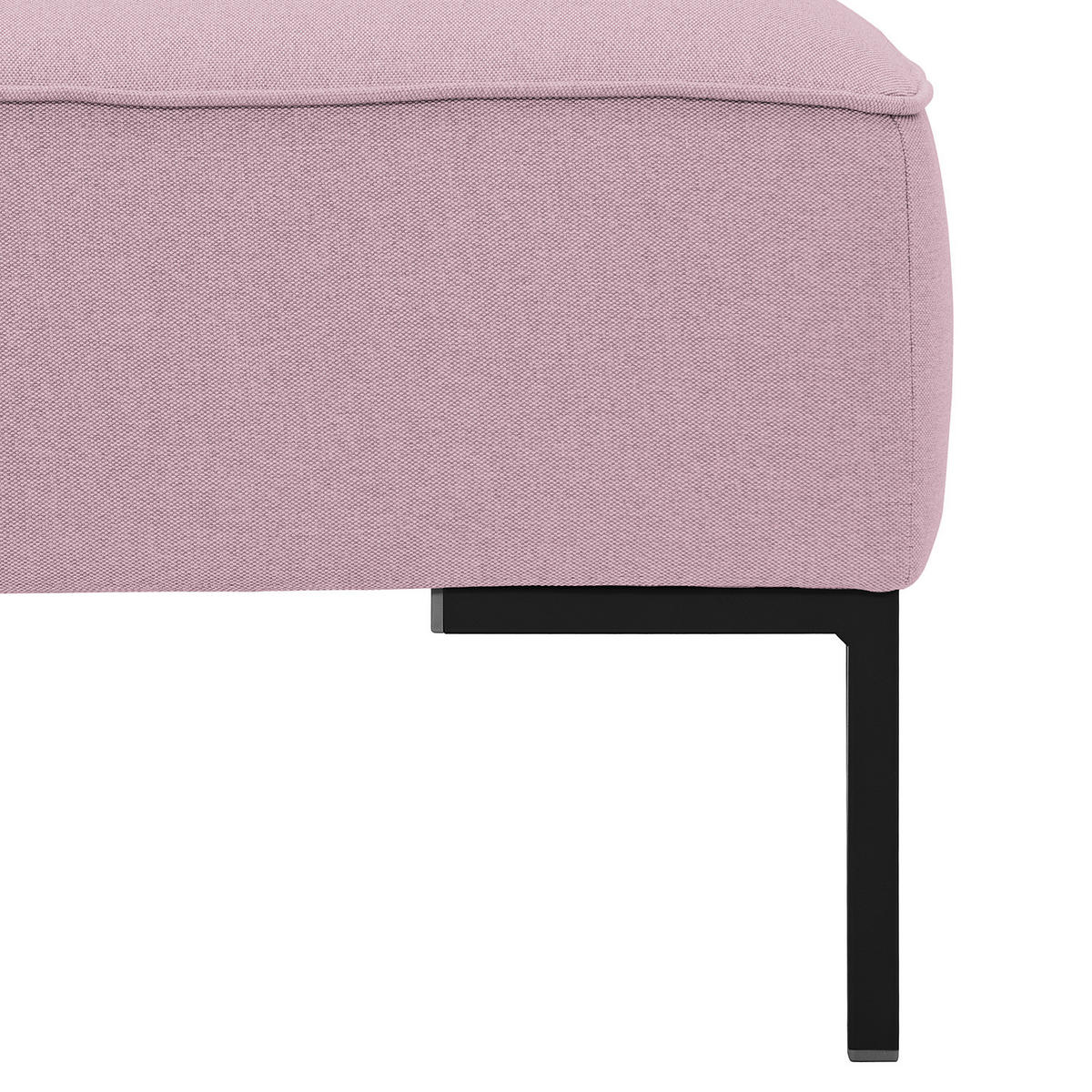 POLSTERHOCKER - Webstoff - Schwarz/Rosa, Textil (102/43/93cm) - home24