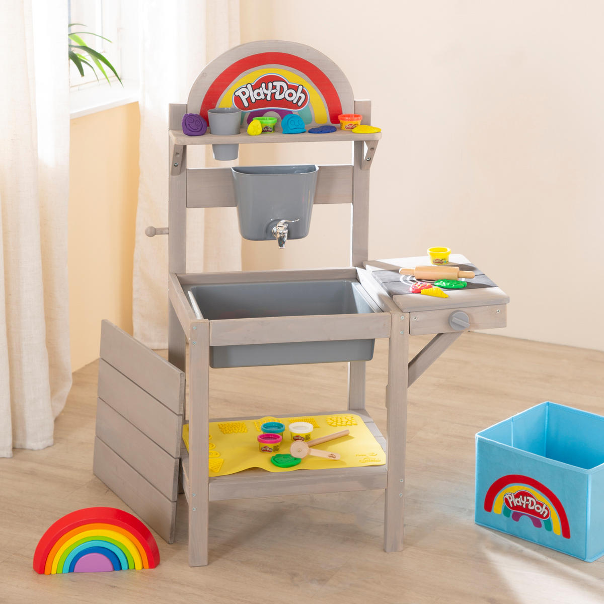 MATSCHKÜCHE roba x Play-Doh - Grau, Holz (65/35cm) - Roba