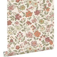 TAPETE Blumen 50 x 900 cm - Terracotta, Papier (50/0.1cm) - ESTAhome