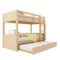 ETAGENBETT mit Ausziehbett 90x200 cm Holz 3-in-1 - Birnbaumfarben, Holz (90/200cm) - Meubliv