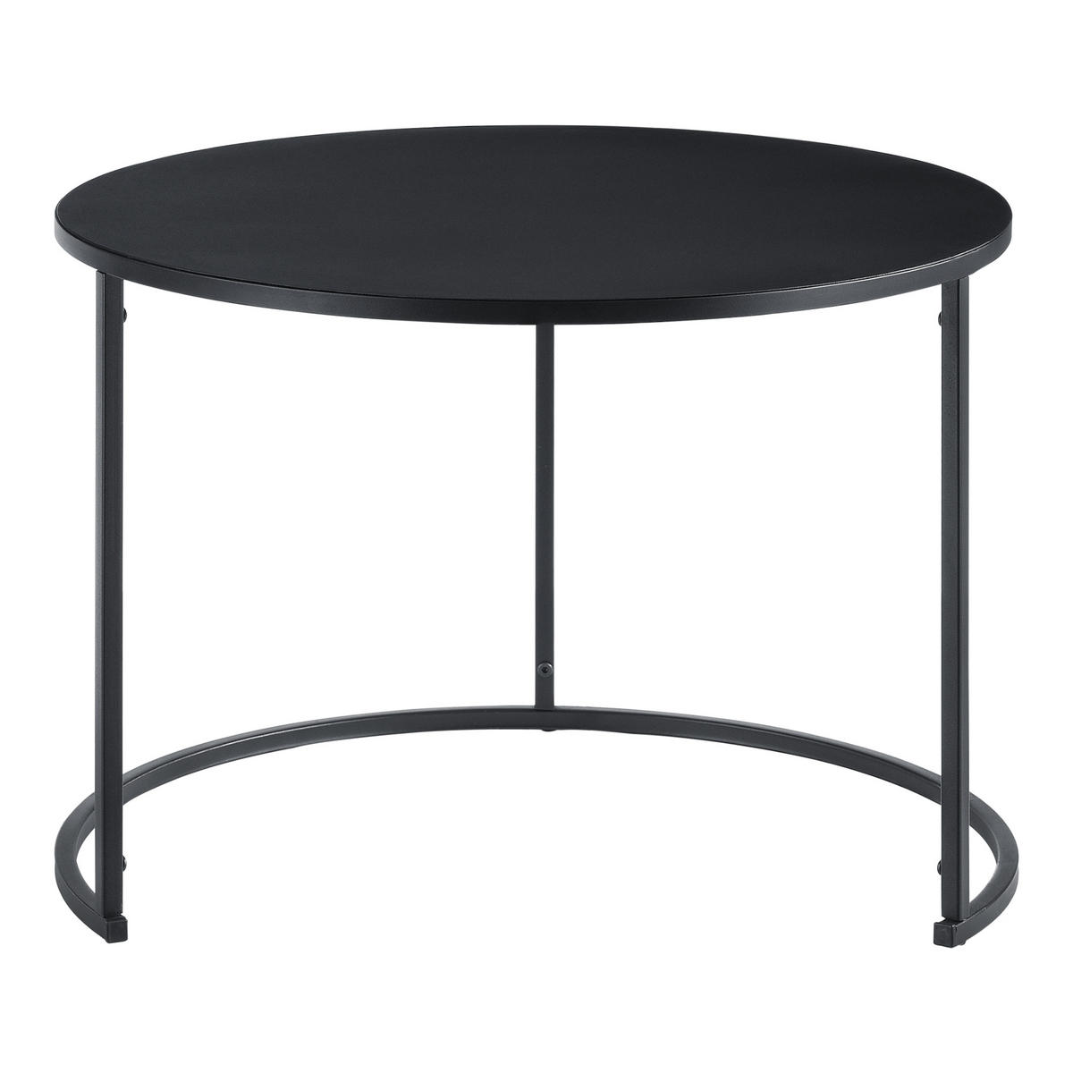 COUCHTISCH SET Korenica SET 2-teilig 74/74/46 - Schwarz, Metall (74/74/46cm) - [en.casa]