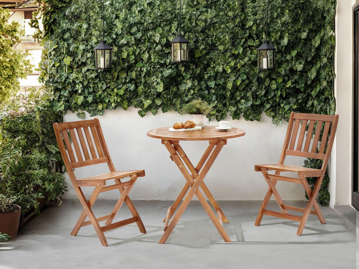 BISTRO-SET Braun Febbio - Braun, Holz - Beliani