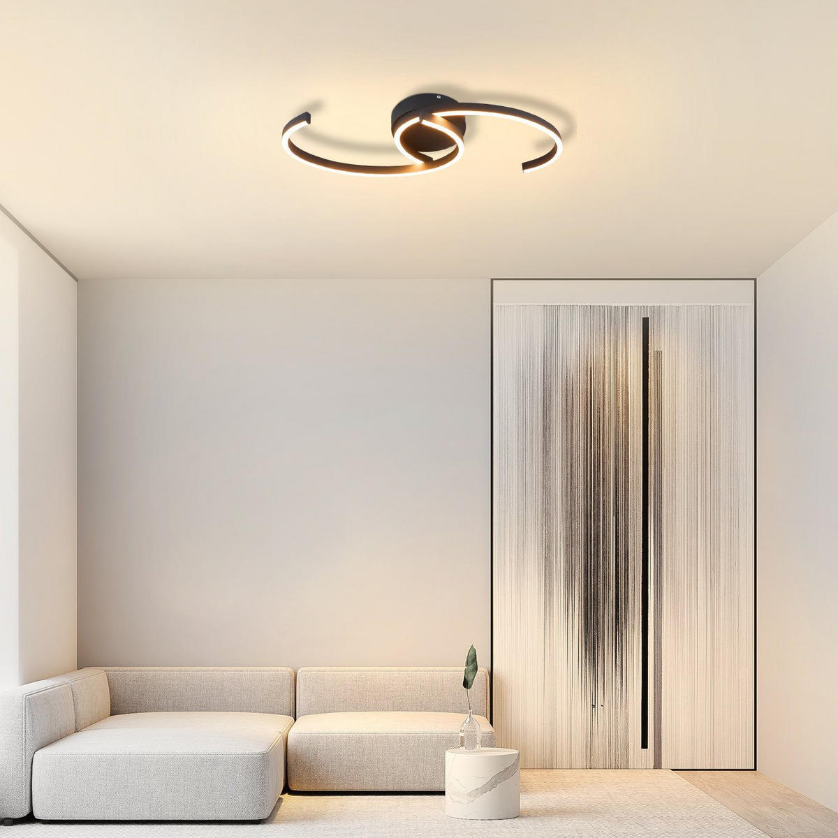 LED-DECKENLEUCHTE Oliver 60/16/9 cm - Schwarz, Metall (60/16/9cm) - Nettlife