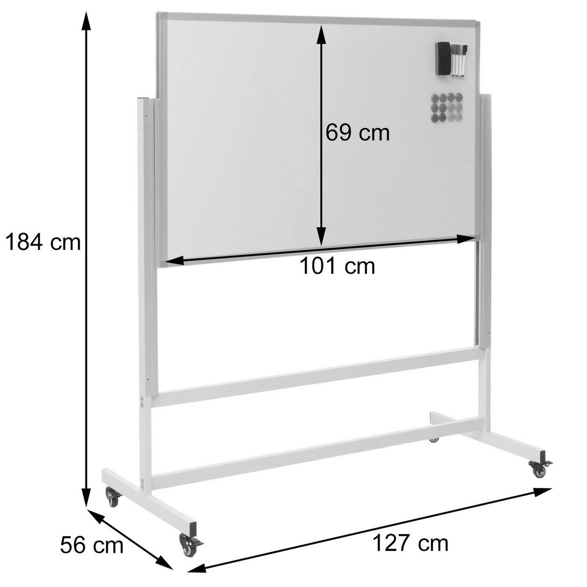 WHITEBOARD Weiß - Weiß, Metall (127/184/56cm) - MCW