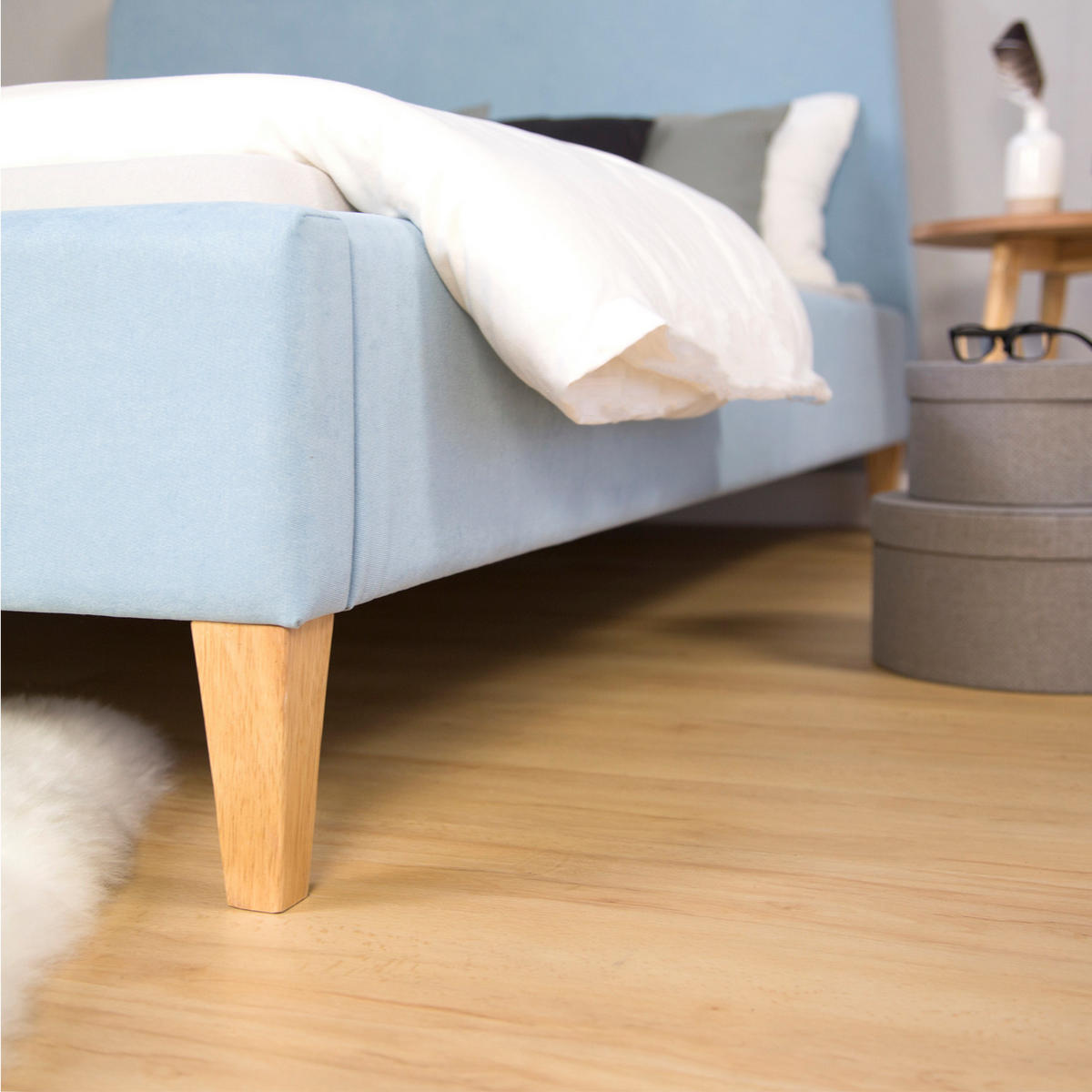 POLSTERBETT mit Lattenrost 140/200 cm in Blau - Blau, Textil (140/200cm) - Homestyle4u