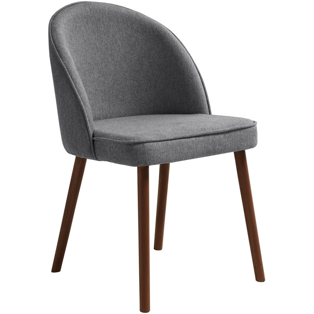 STUHL Luna, Polsterstuhl für das Esszimmer mit wengefarbenen Holzbeinen, Grau - Wengefarben/Grau, Holz (51/87/46cm) - Beautysofa