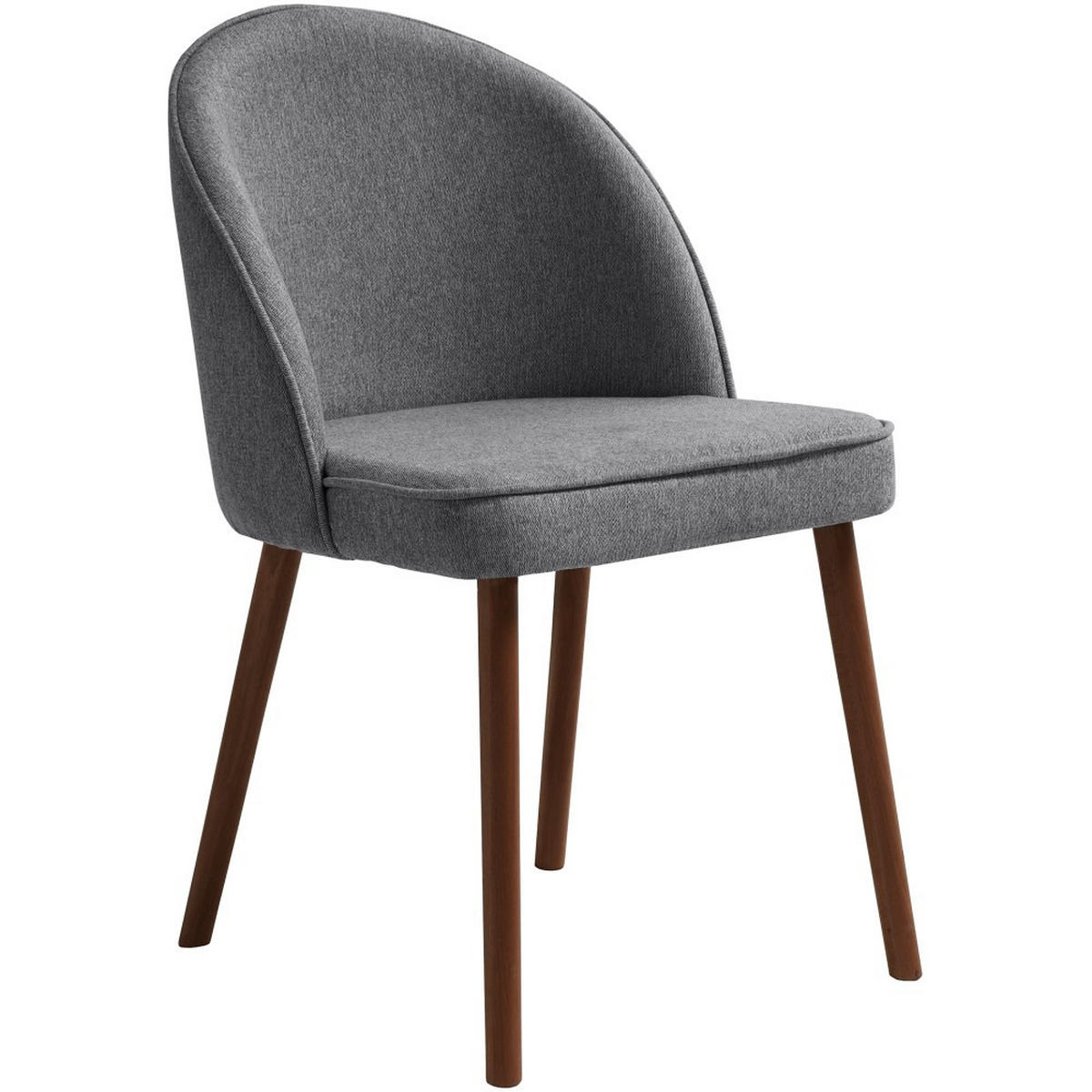 STUHL Luna, Polsterstuhl für das Esszimmer mit wengefarbenen Holzbeinen, Grau - Wengefarben/Grau, Holz (51/87/46cm) - Beautysofa