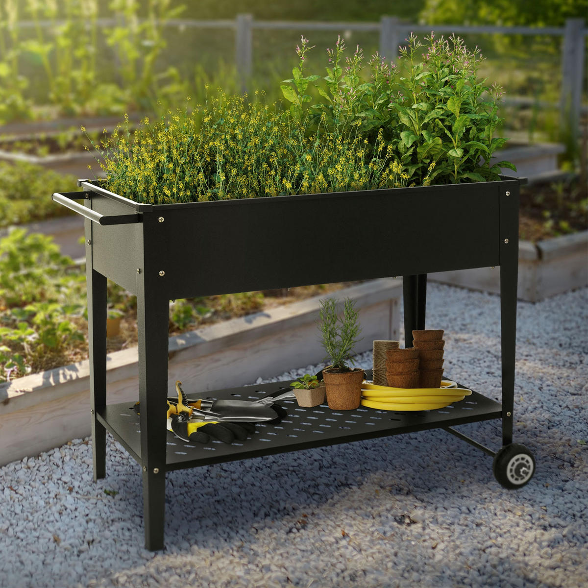HOCHBEET - Schwarz, Metall (50/79.5/103cm) - ML-DESIGN