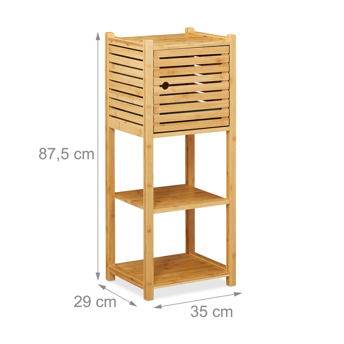 BADREGAL Bambus - Hellbraun, Holz/Holzwerkstoff (35/87.5/29cm) - Relaxdays