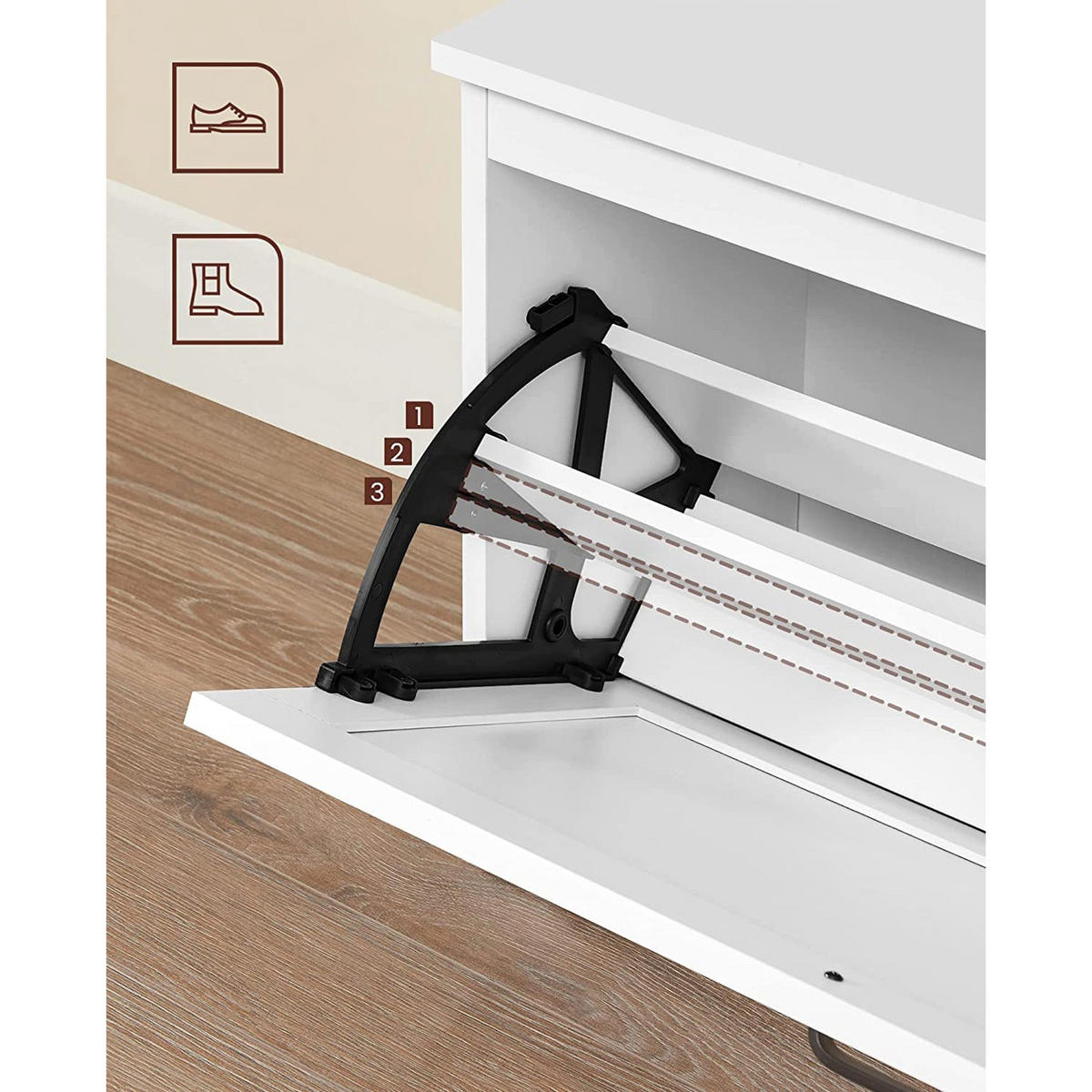 SCHUHSCHRANK - Weiß, Holzwerkstoff (30/46/80cm) - Hansiro