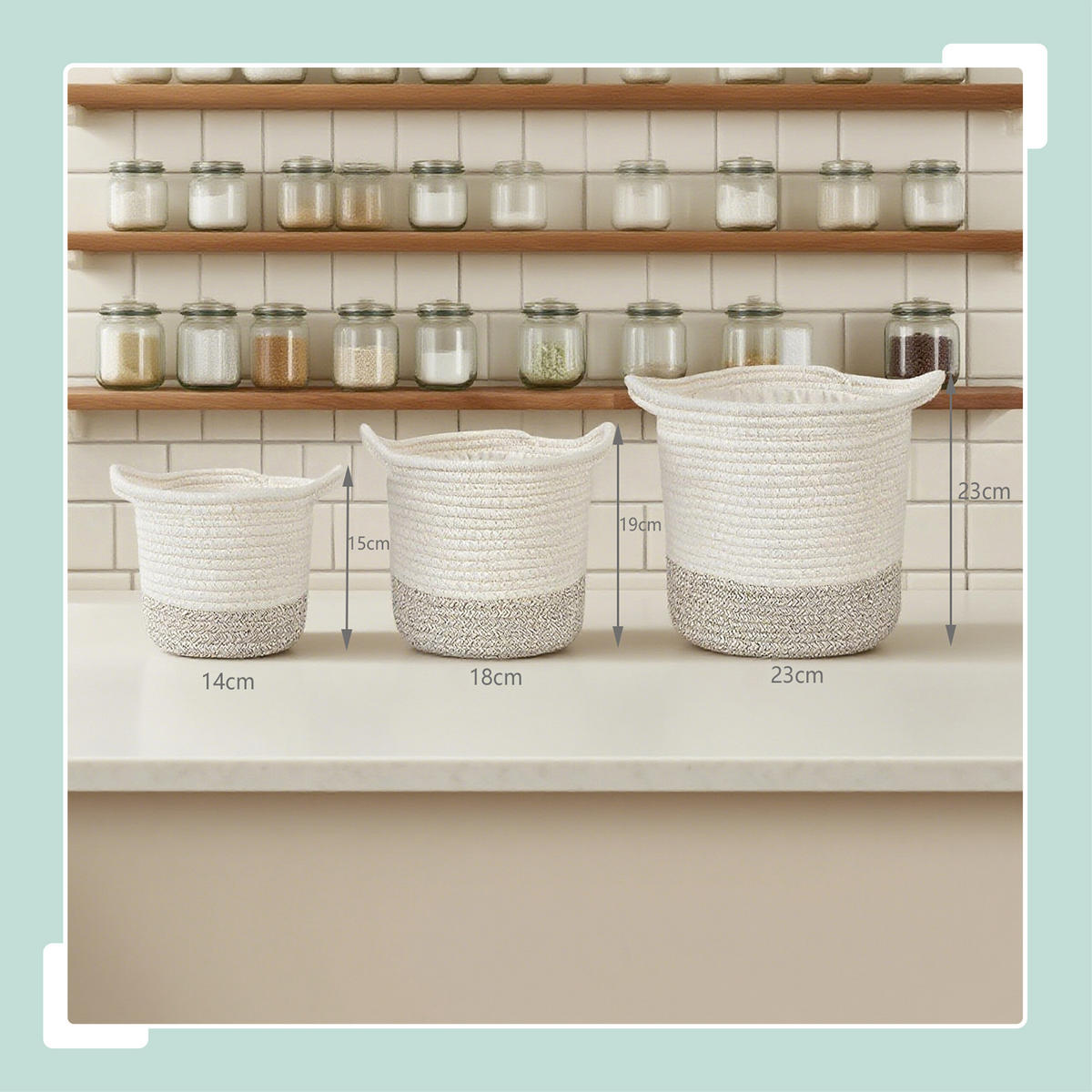 3XKOŠÍKY na zemiaky - viacfarebná, textil - Relaxdays