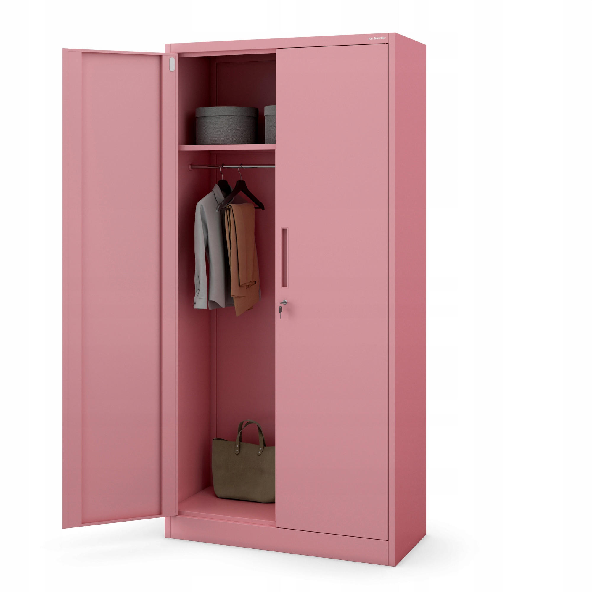 MEHRZWECKSCHRANK DAWID - Rosa, Metall (90/185/45cm) - Jan Nowak