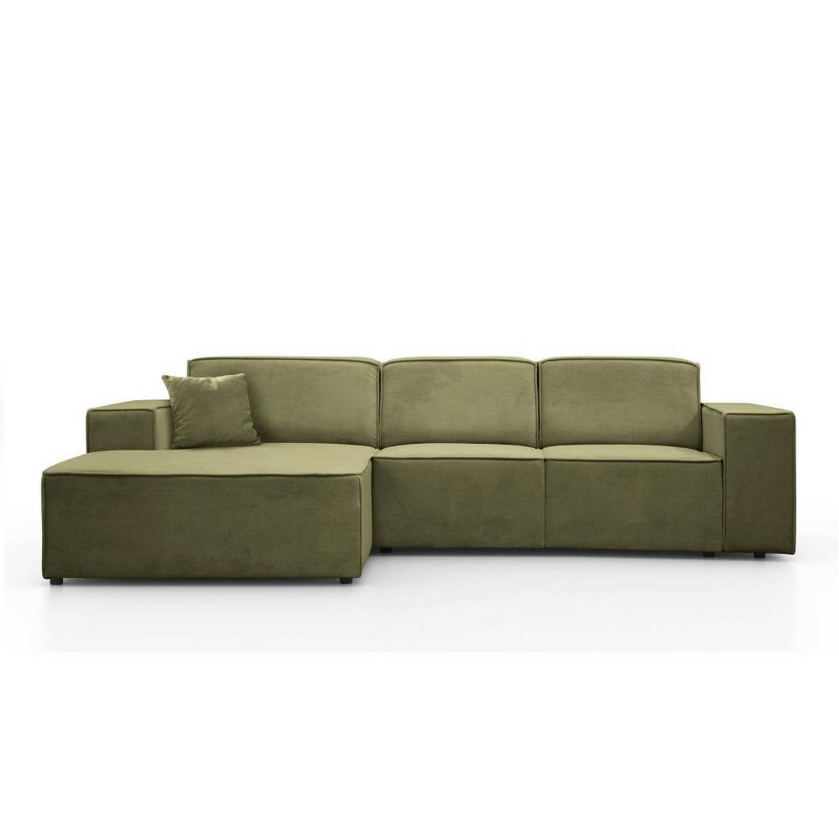 ECKSOFA ohne Schlaffunktion Pedro L hellgrün links - Schwarz/Hellgrün, Kunststoff/Textil (267/170cm) - Beautysofa