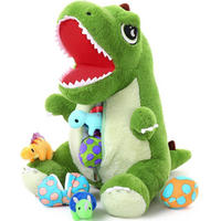 PLÜSCHTIER Dinosaurier mit Baby 50 cm Dunkelgrün - Grün, Textil (52/50cm)