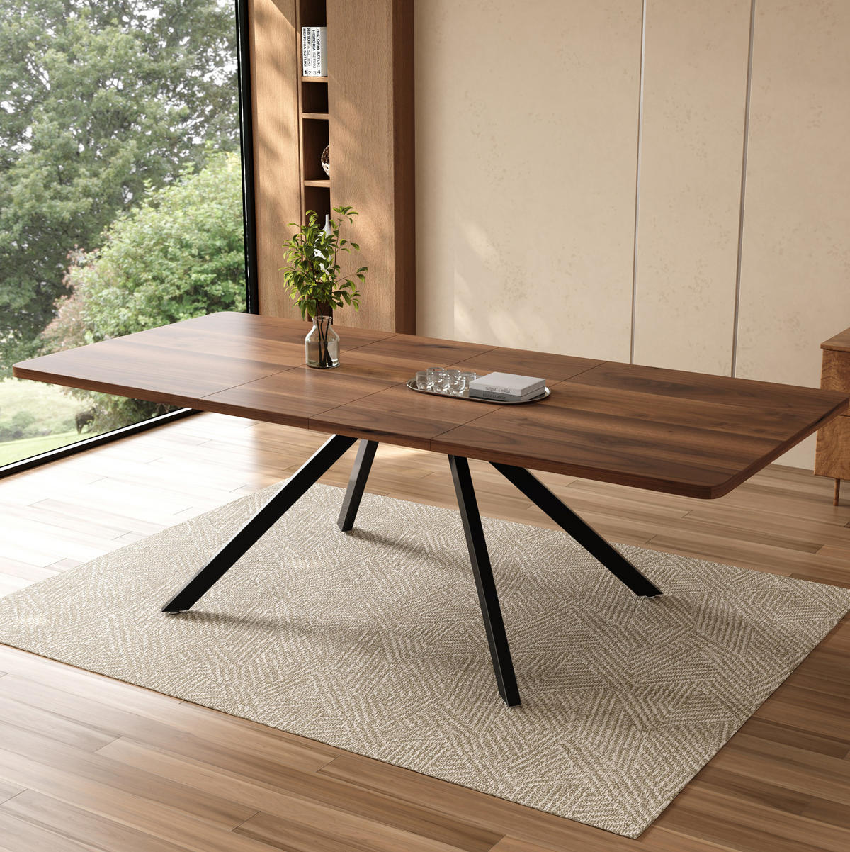AUSZIEHTISCH 160-240/90 cm in Walnussfarben für 6 bis 10 Personen - Walnussfarben, Holzwerkstoff (240/90/74.5cm) - BEAOK