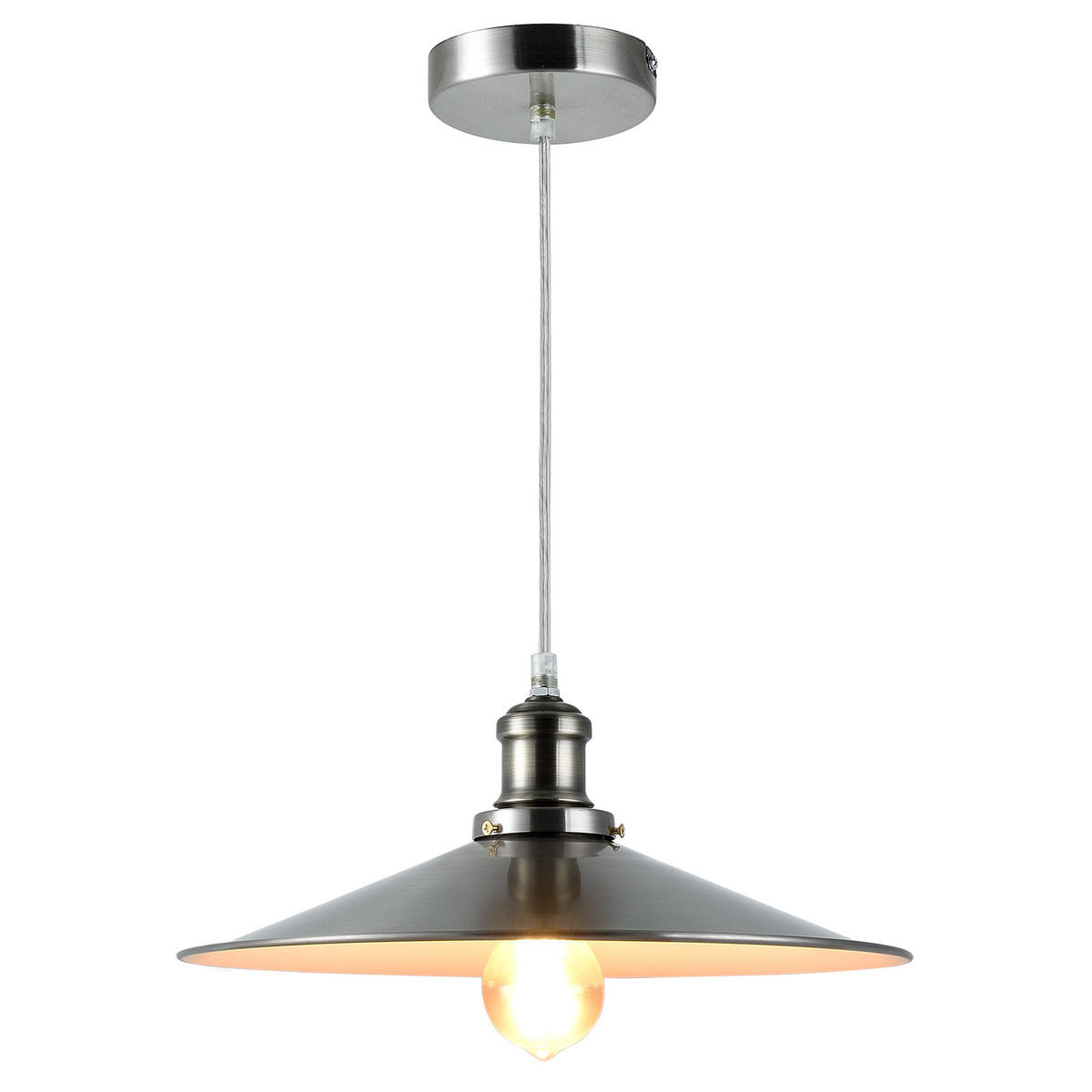 HÄNGELEUCHTE Burrsville - Silberfarben, Metall (36/36/125cm) - lux.pro