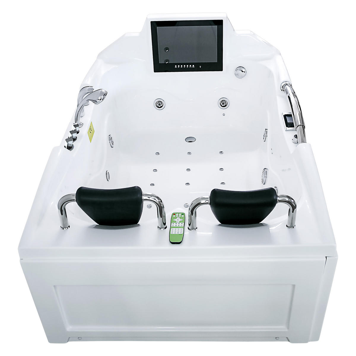 WHIRLPOOL Pool Badewanne Wanne mit TV T18L 188x120cm - Weiß, Glas/Kunststoff (120/86/188cm) - AcquaVapore by Sandra Jentho