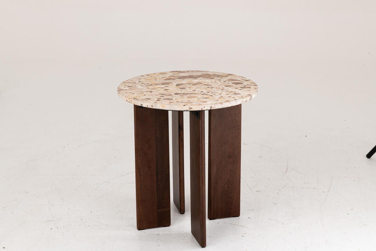 BEISTELLTISCH MATHILDE MARMOR Natürliche - Naturfarben, Stein (50/50/50cm) - J-Line