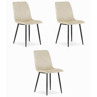 ESSZIMMERSTUHL 3-er Set JEWA cooler beiger Sitz - Beige, Textil (43/90/51cm) - Valora