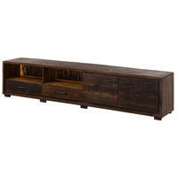 TV-BOARD Akazie 220x40x47 dunkelbraun lackiert BARK #210 - Dunkelbraun, Holz (220/47/40cm) - Massivmoebel24