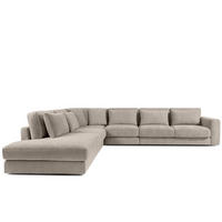 ECKSOFA XL links VERUS - Ecru, Holz/Holzwerkstoff (377/328cm) - KONSIMO®