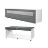 WOHNZIMMERSET Berlin Grau Hochglanz - Grau, Holzwerkstoff (155/46/40cm) - Vladon