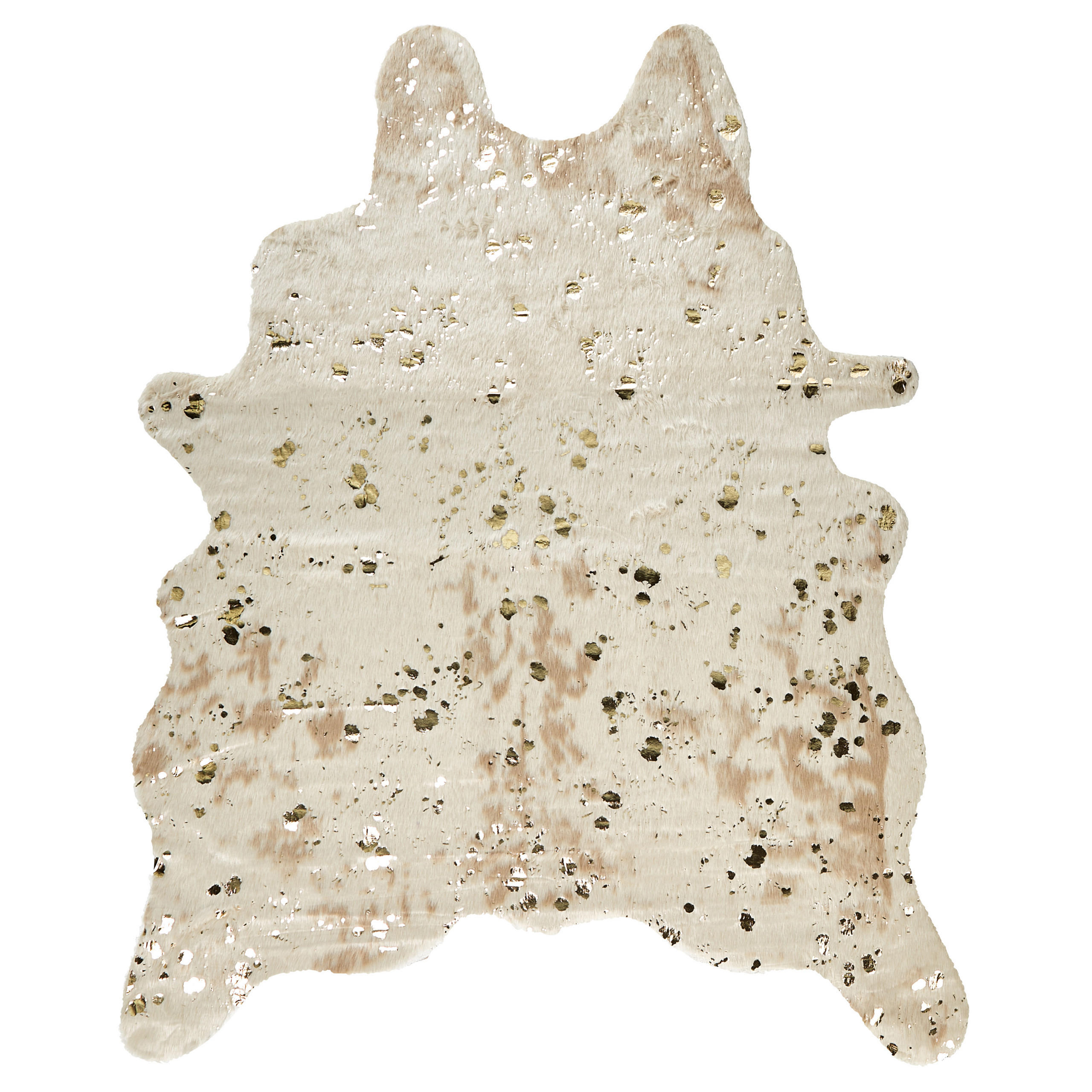 KUHFELL-TEPPICH Bogong 170/130 cm - Beige/Goldfarben, Textil (130/170cm) - Beliani