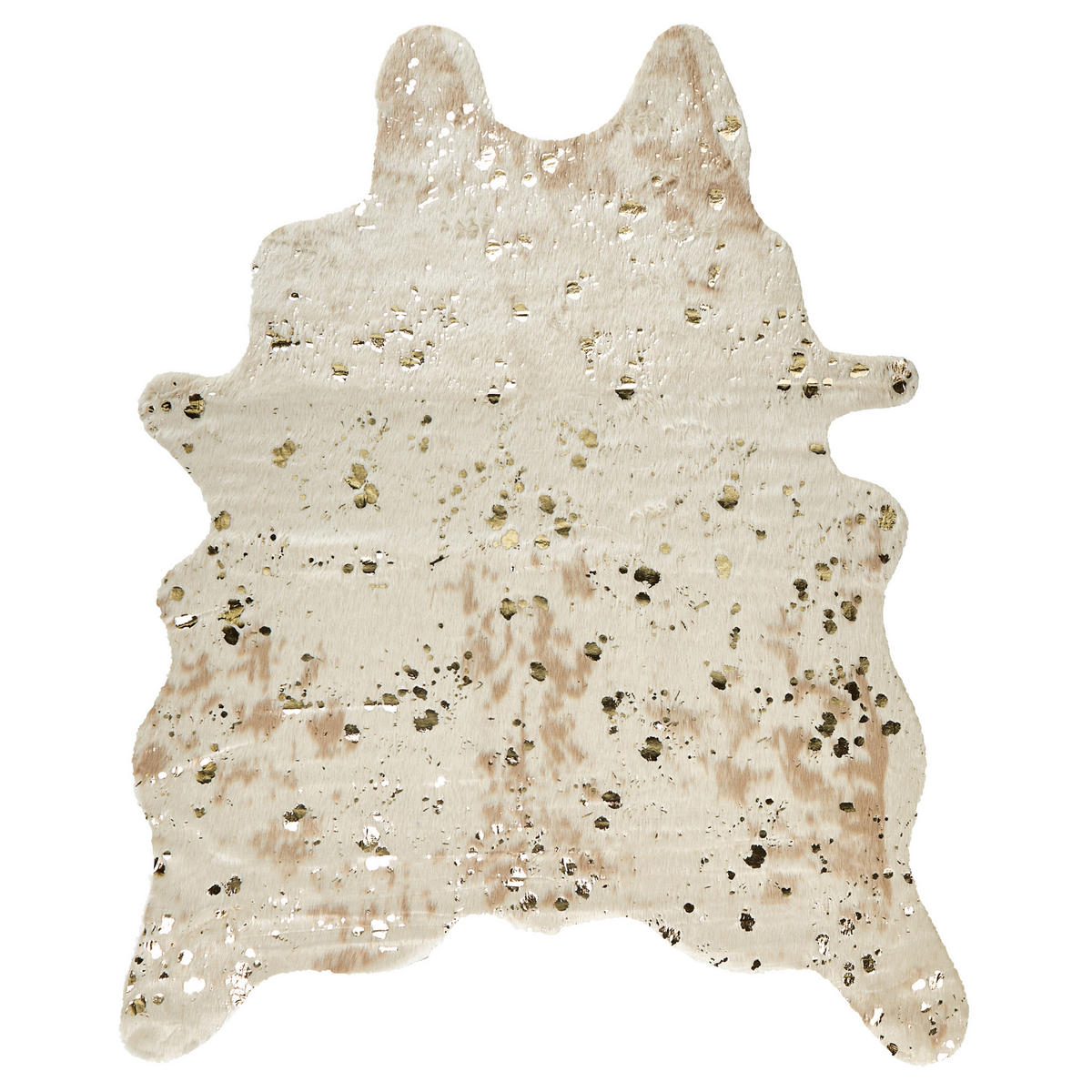 KUHFELL-TEPPICH Bogong 170/130 cm - Beige/Goldfarben, Textil (130/170cm) - Beliani