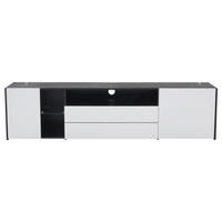 TV-LOWBOARD Spleiß Schwarz-Weiß 180/40/45 cm - Weiß, Holzwerkstoff (180/45/40cm) - PANGIVO