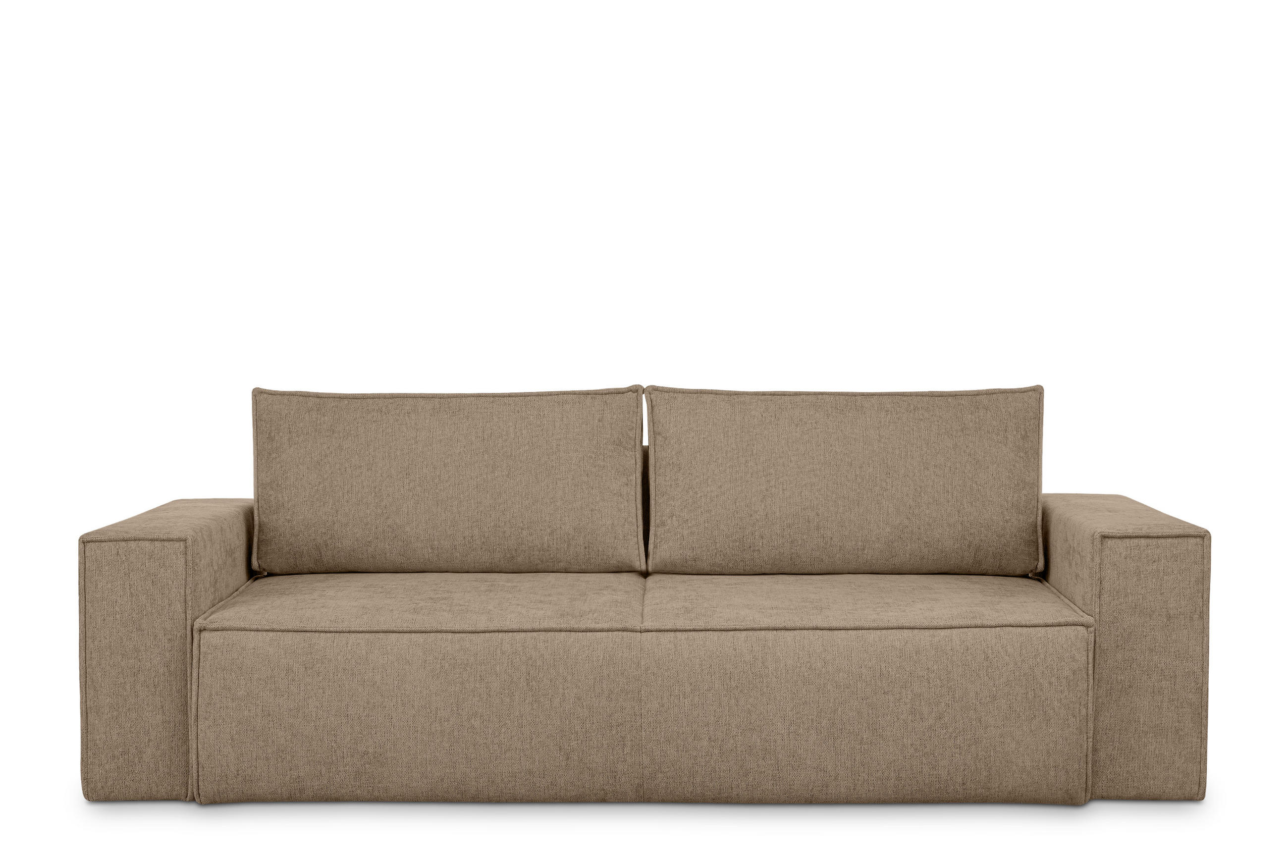 3-SITZER-SOFA NAPI II mit Schlaffunktion, hellbraun - Hellbraun, Textil (244/89/101cm) - KONSIMO®