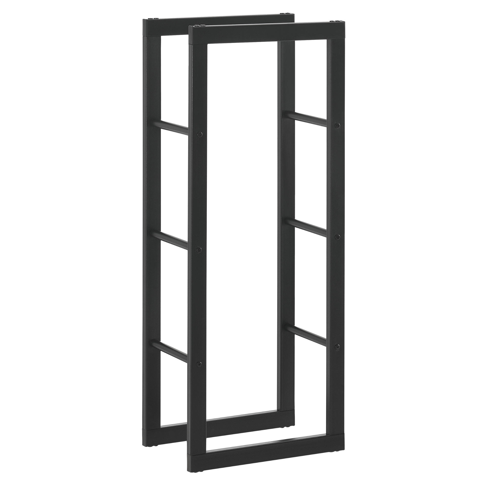 KAMINHOLZREGAL Täby - Schwarz, Metall (40/100/25cm) - [en.casa]