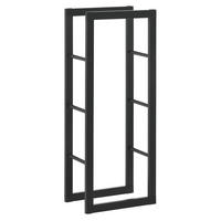 KAMINHOLZREGAL Täby - Schwarz, Metall (40/100/25cm) - [en.casa]