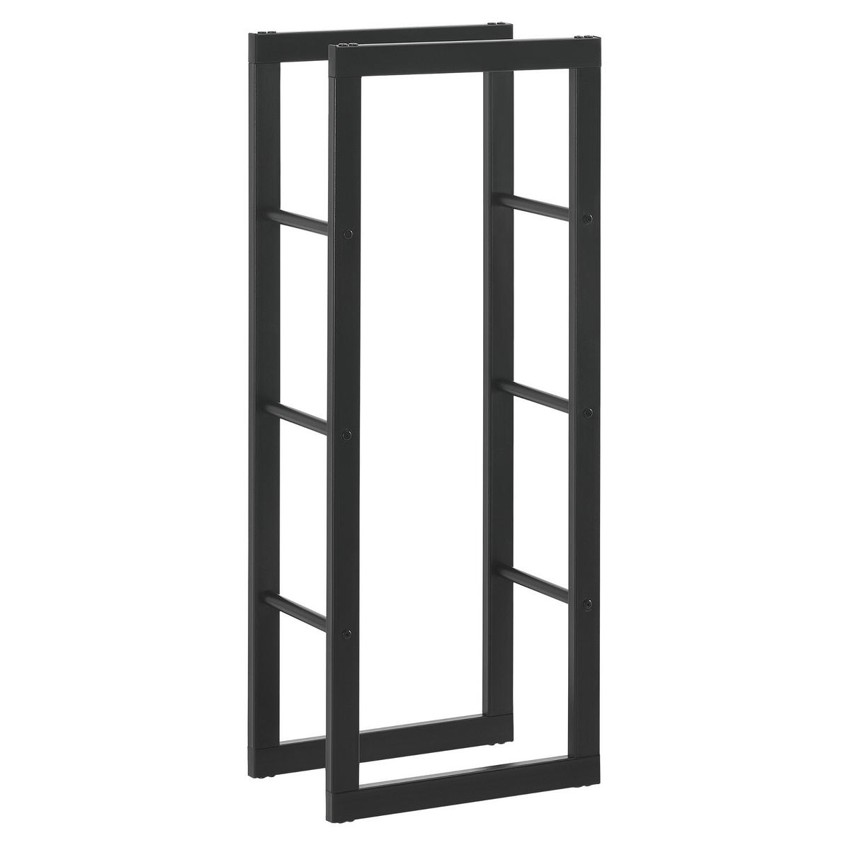 KAMINHOLZREGAL Täby - Schwarz, Metall (40/100/25cm) - [en.casa]