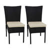 POLY-RATTAN STUHL Schwarz, Cremeweiß 2er-Set - Schwarz/Weiß, Kunststoff (52/90/58cm) - MCW