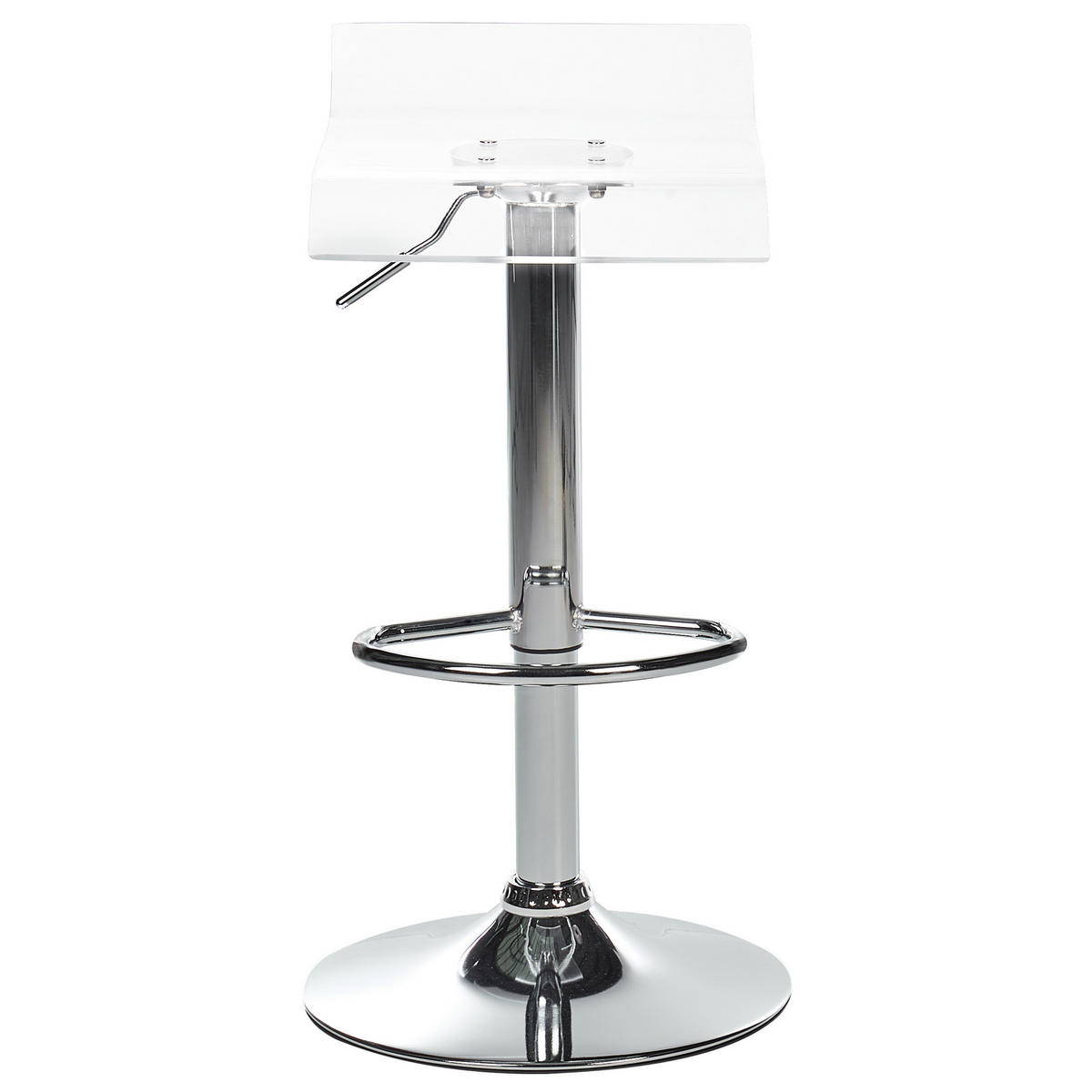 DREHHOCKER 2er-Set Transparent Neum - Transparent/Silberfarben, Kunststoff (38/60/39cm) - Beliani