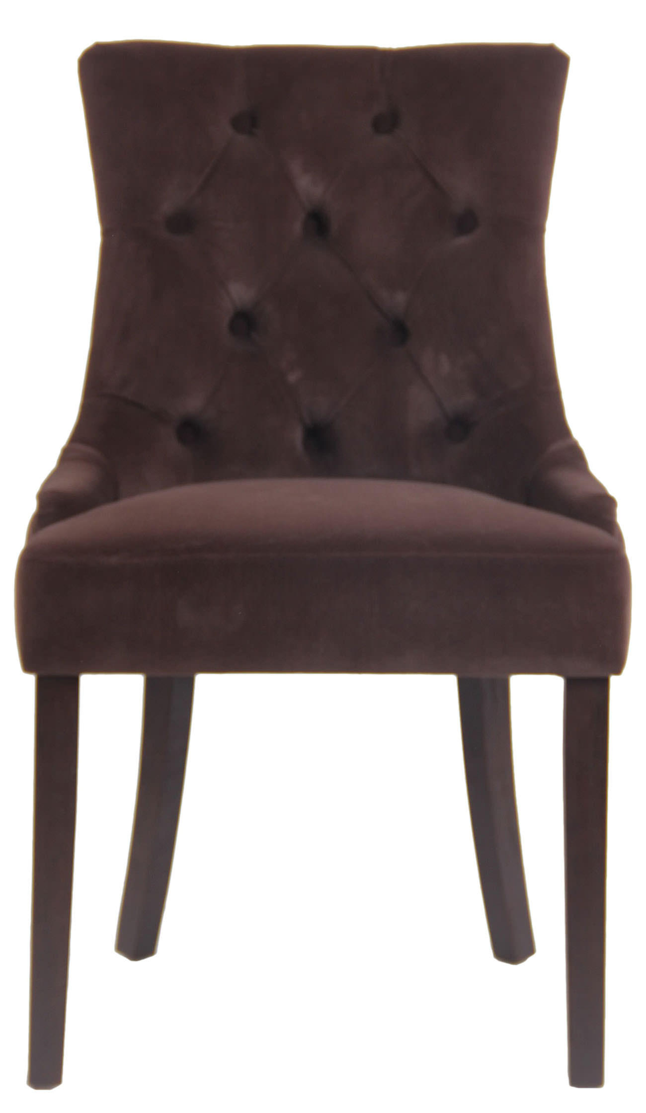 WOHNZIMMERSTUHL 4er Set Samt braun - Braun, Holz/Textil (55/92/58cm) - CLP