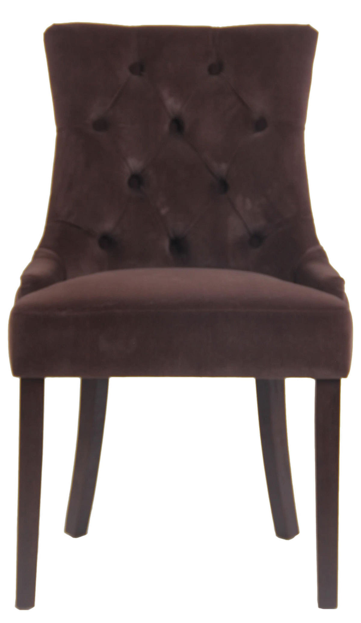 STUHL Samt braun - Braun, Holz/Textil (55/92/58cm) - CLP