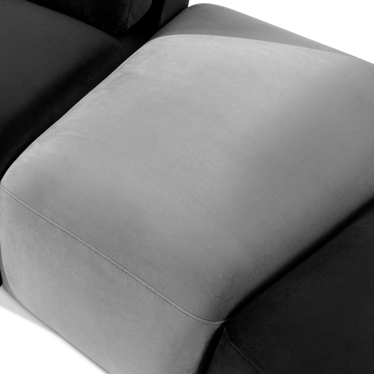 4-SITZER ECKSOFA ZUCCO Velour rechts, Dunkelgrau - Dunkelgrau, Textil (350/84/105cm) - KONSIMO®
