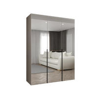 DREHTÜRENSCHRANK 202/150/52 3-türig - Kaschmir/Schwarz, Holz (150/202/52cm) - Abiks Möbel