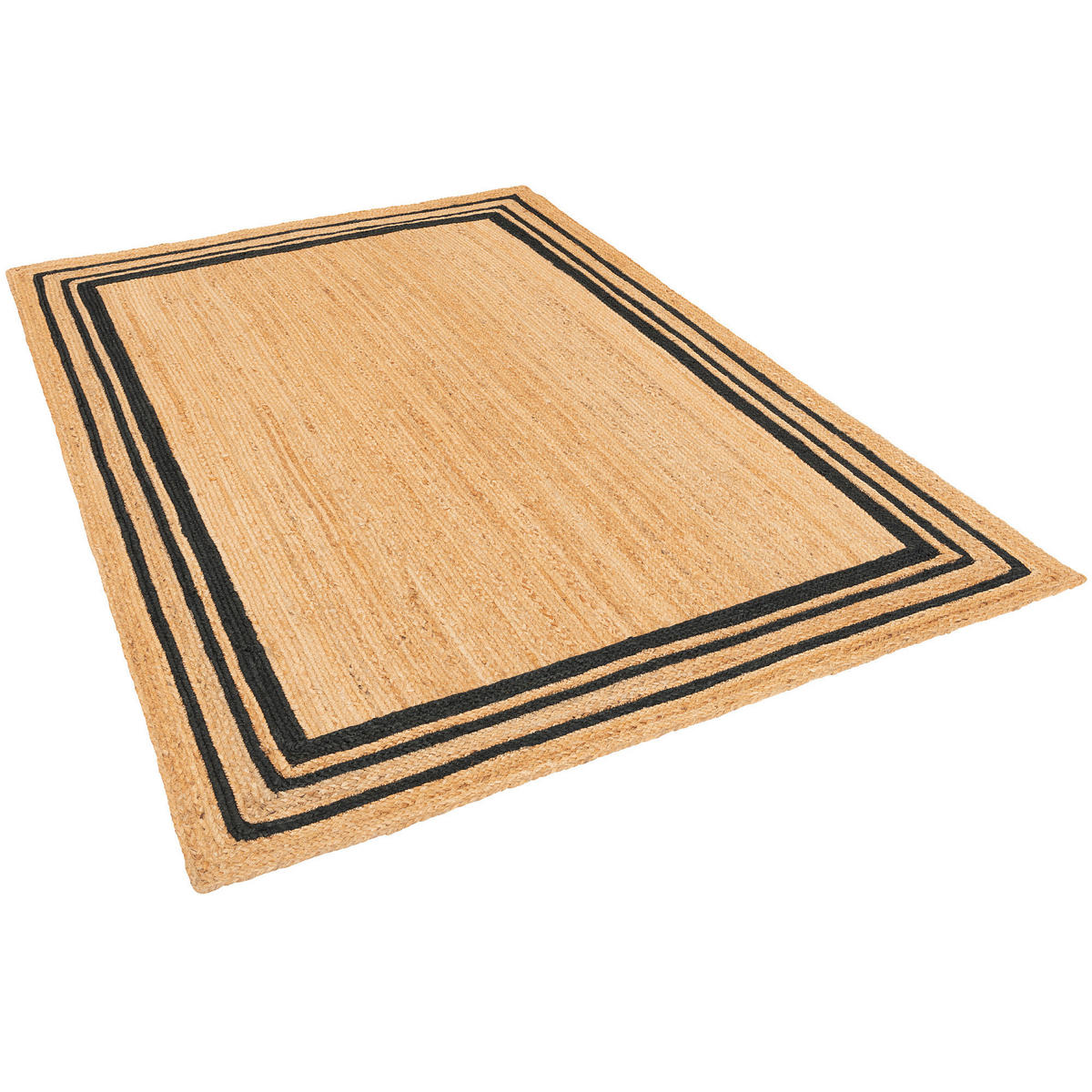NATURFASER TEPPICH JUTE SALSA BORDÜRE - Anthrazit, Textil (120/170cm) - Pergamon