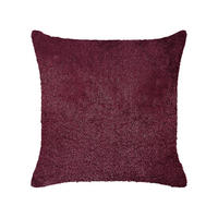 DEKOKISSEN Burgunderrot 45/45 cm Pilea - Weinrot, Textil (45/45cm) - Beliani