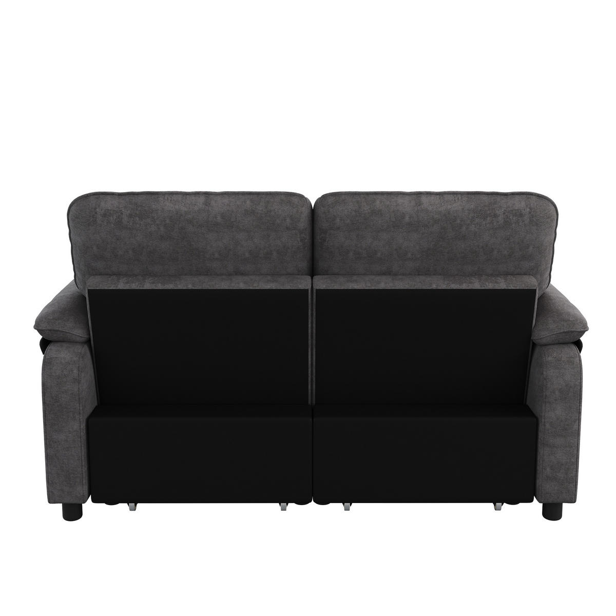 SCHLAFSOFA DE-33203 3-in-1 ausziehbar mit USB und Type-C Grau - Grau, Metall (142/86.5/90cm) - ComfortXL