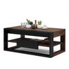 COUCHTISCH rechteckig Eiche dunkel Schwarz aufklappbar - Schwarz/Braun, Holzwerkstoff (60/110/45cm) - designimpex
