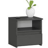 NACHTSCHRANK Grau 40x35x40 cm - Grau/Sonoma Eiche, Holzwerkstoff (40/40/35cm) - Akord